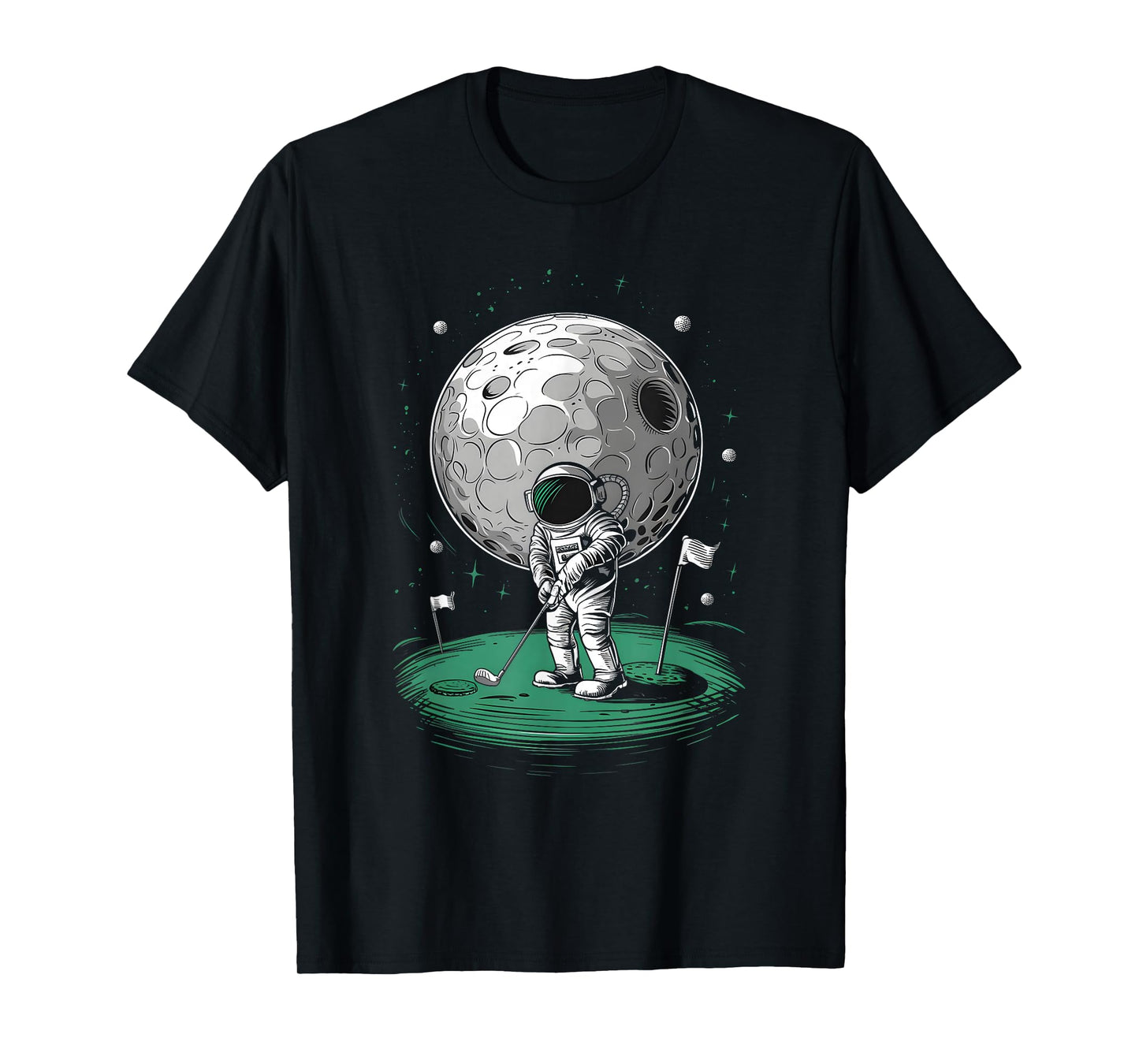 Astronaut Golfing On Moon Funny Golf T-Shirt