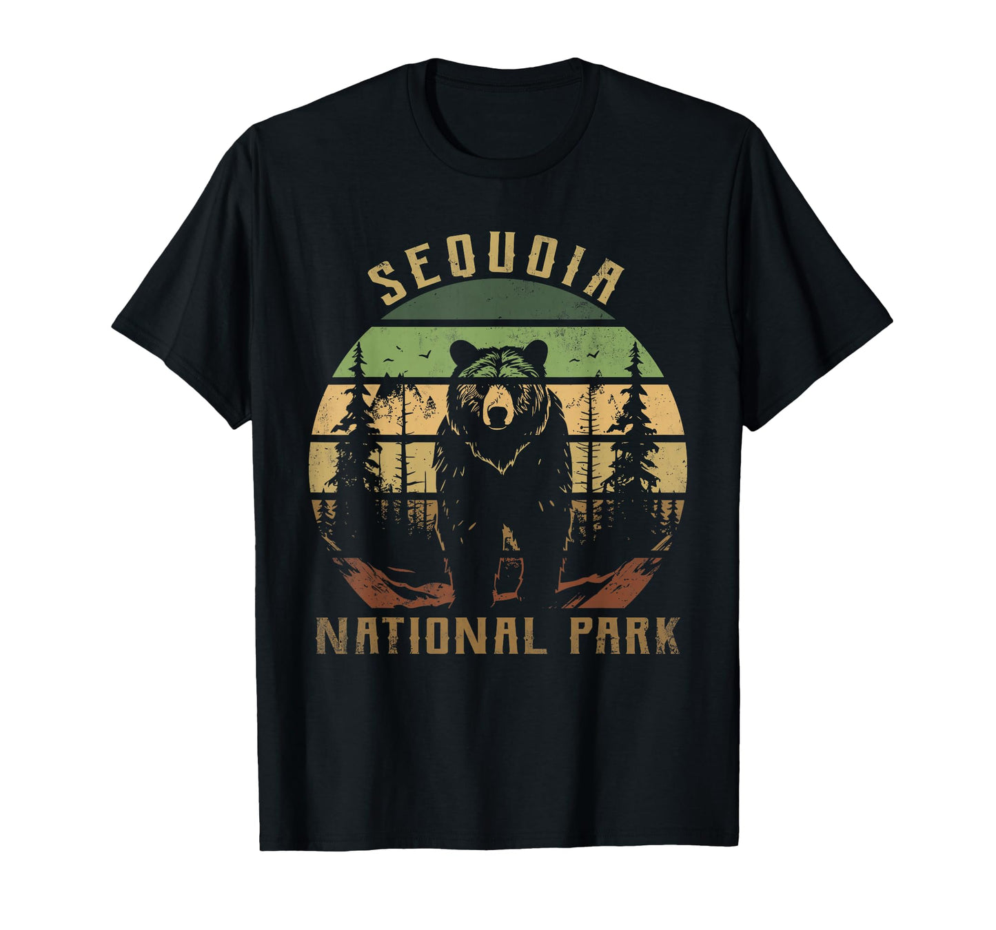 Retro Vintage Sequoia National Park for kids Hiking Camping T-Shirt