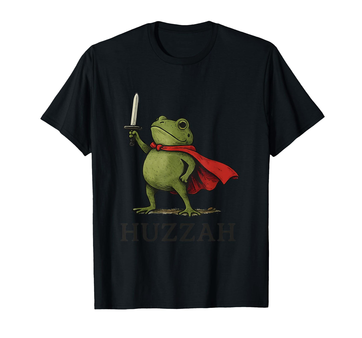 Huzzah Frog Knight Funny Sword Meme Quote T-Shirt