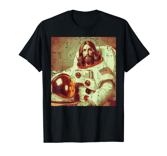 Astronaut Jesus God Space Religious Christian Men Women Kids T-Shirt