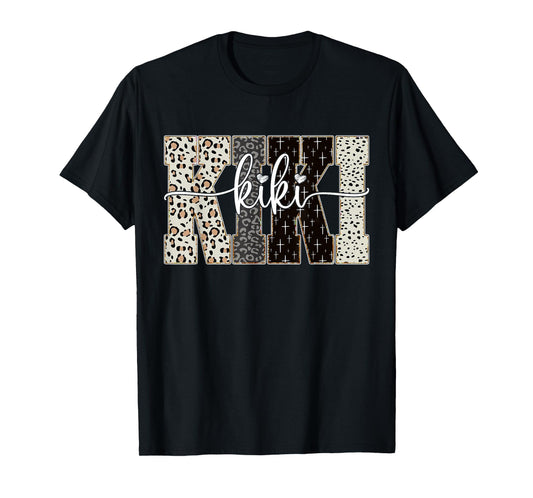 Kiki Bible Leopard Cross Faith and Love Christian Kiki Women T-Shirt