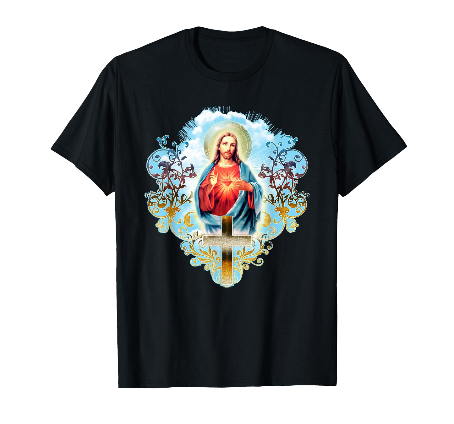 Heart Jesus Christ Vintage Cross Catholic Gifts T-Shirt