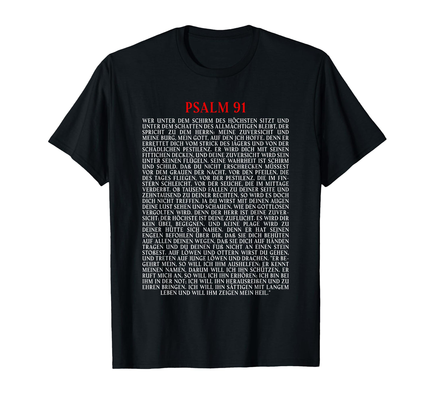 Psalms 91 Bible Verse Protection Safety Blessing (GERMAN) T-Shirt