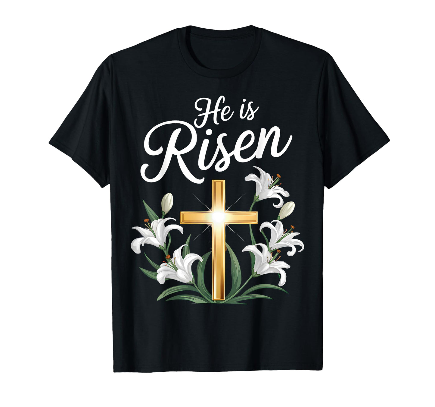 He Is Risen Christian Easter Cross T-Shirt