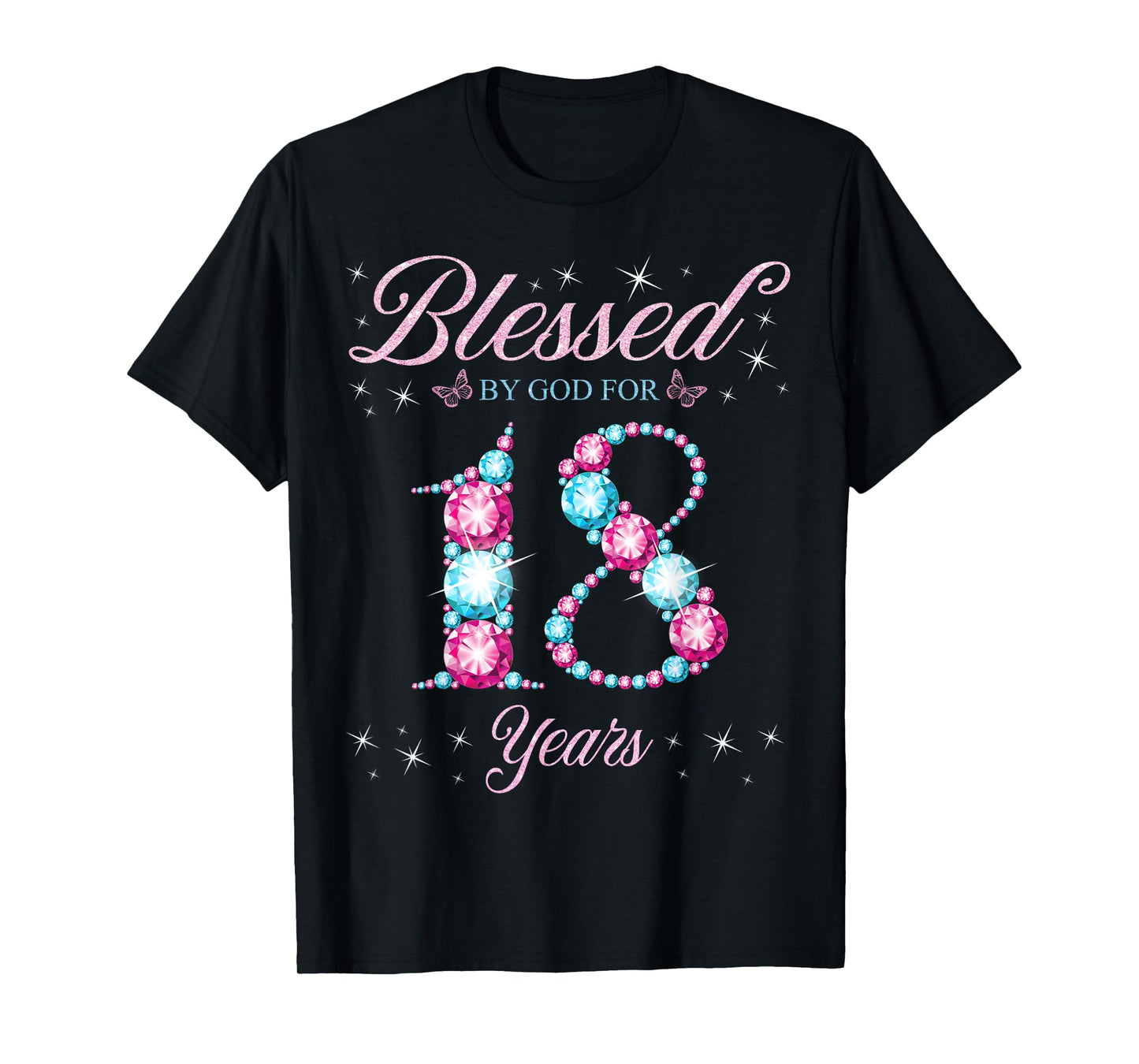 Blessed By God For 18 Years Old 18th Birthday Woman Queen T-Shirt