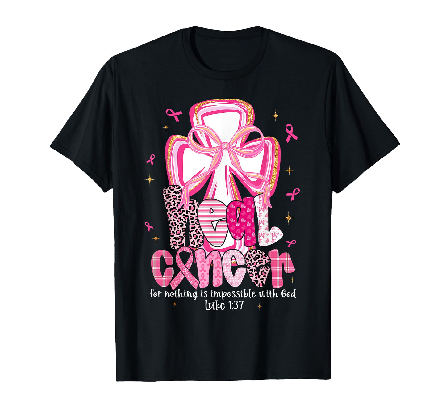 Heal Cancer God Nothing Impossible Breast Cancer Awareness T-Shirt