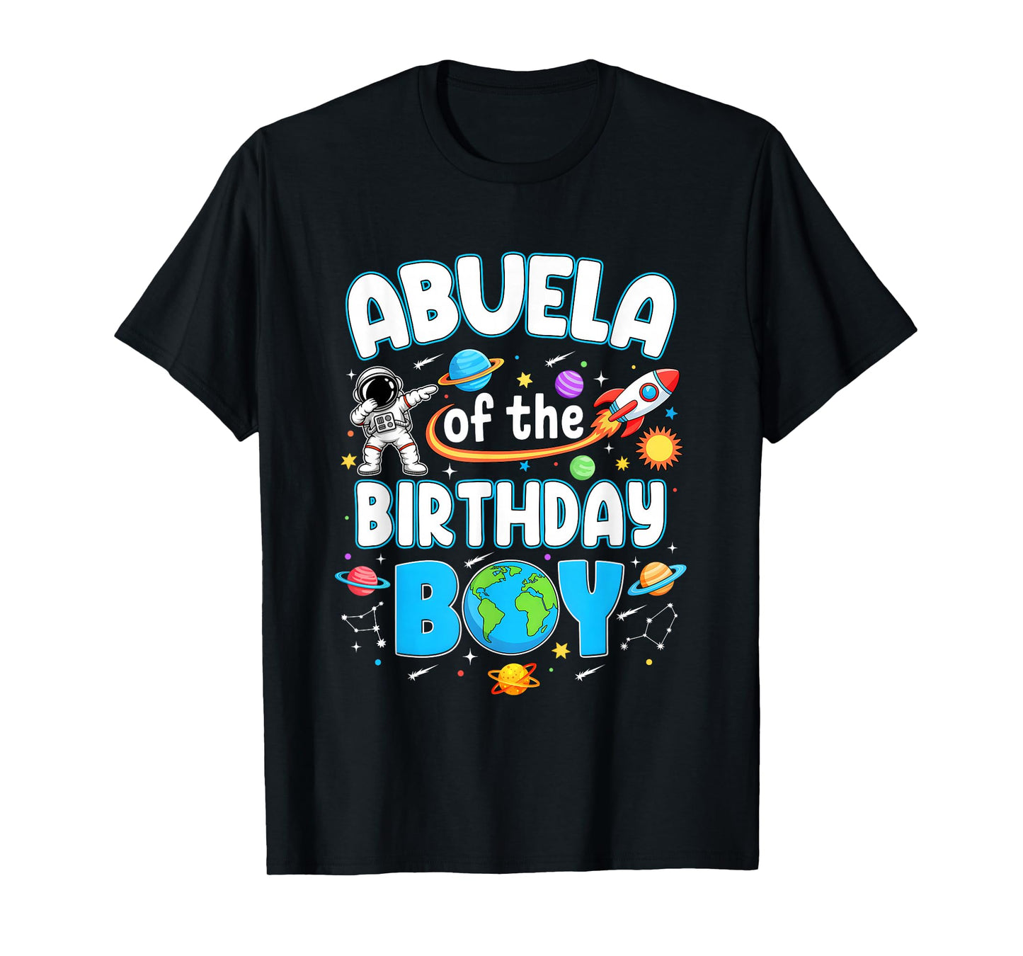 Abuela Of The Birthday Boy Astronaut Family Space Planets T-Shirt