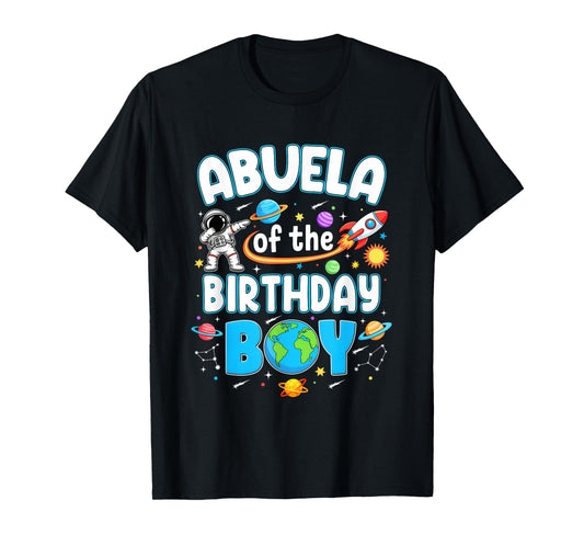 Abuela Of The Birthday Boy Astronaut Family Space Planets T-Shirt