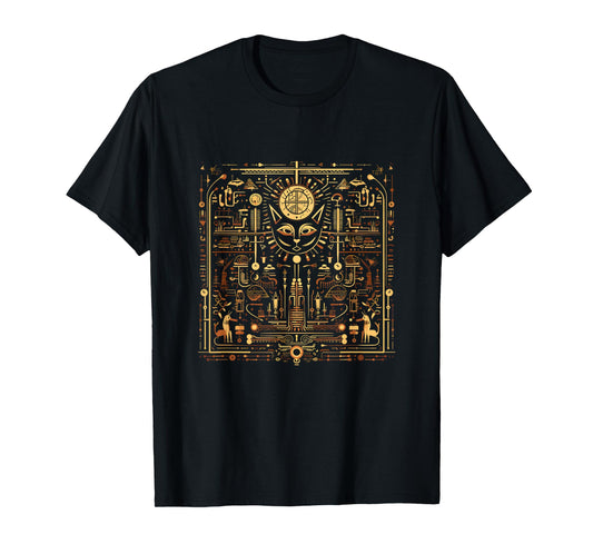 Bastet Ancient Egypt Cat God Hieroglyphic Egyptian History T-Shirt