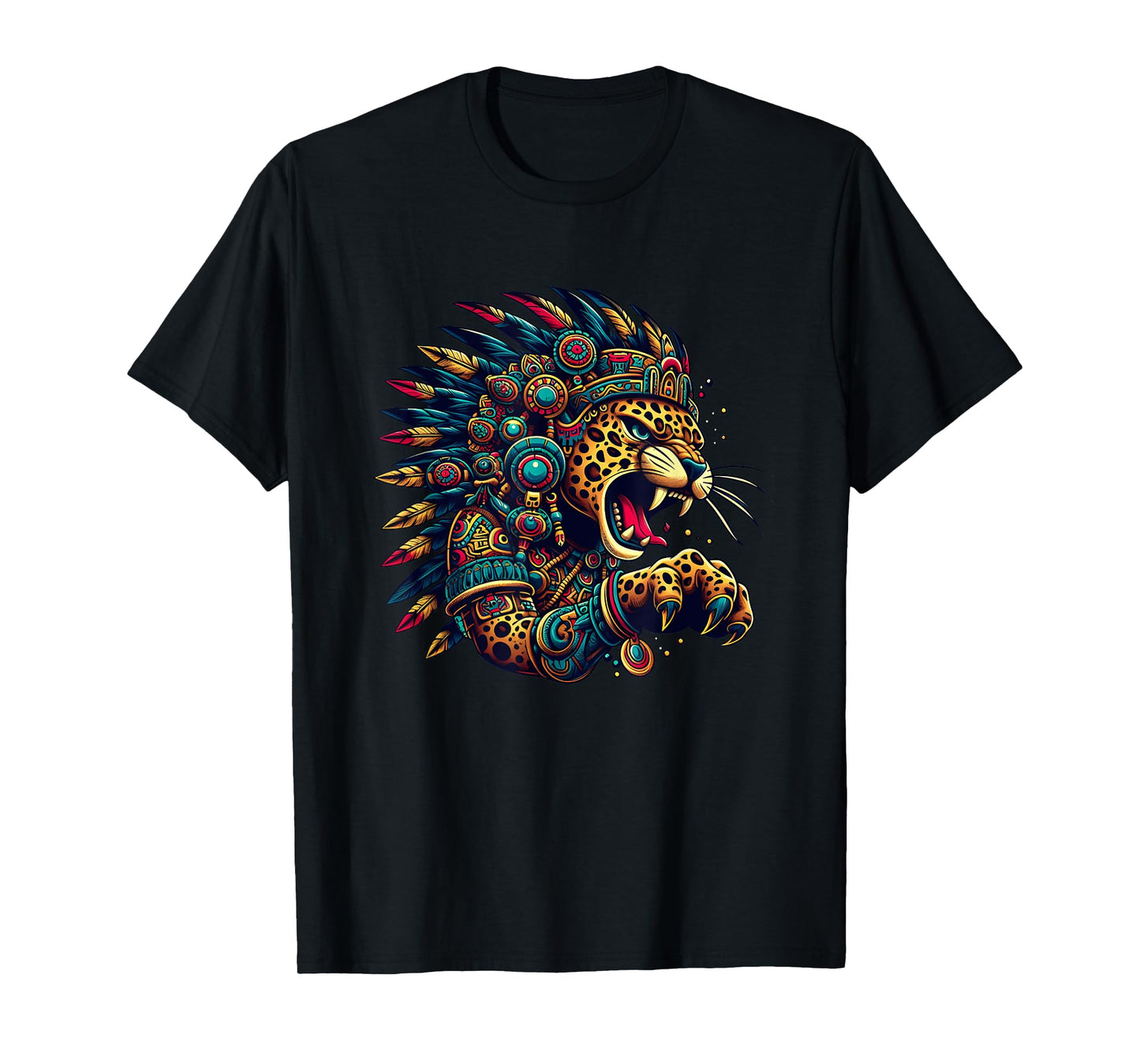 Aztec Jaguar Warrior Culture Mayan Indigenous Mythology T-Shirt