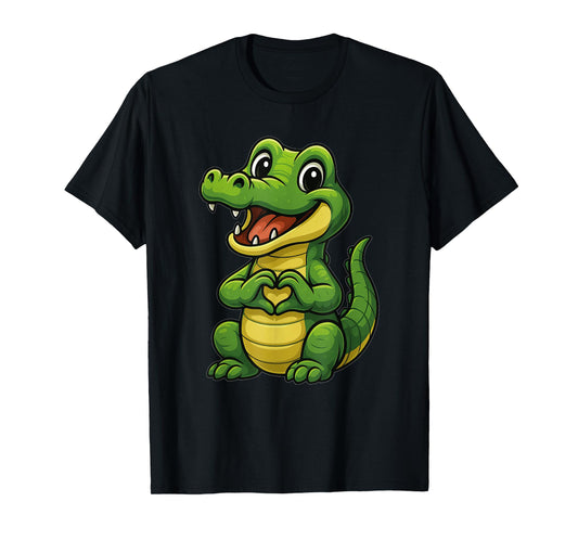 Crocodile with heart | Sweet crocodile with heart symbol T-Shirt