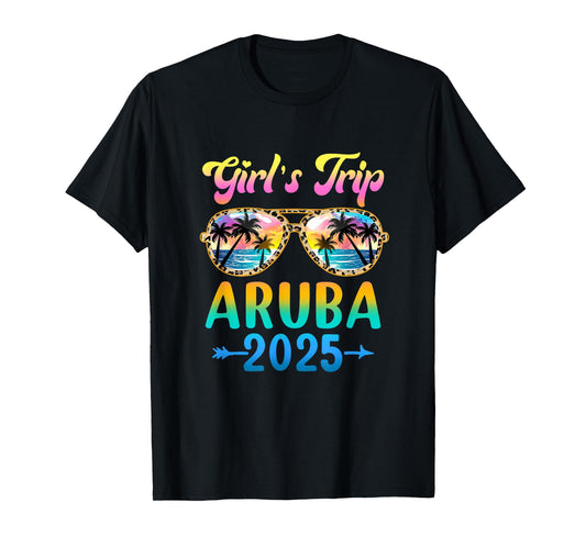 Girl's Trip Aruba 2025 Summer Vacation Sunglasses T-Shirt