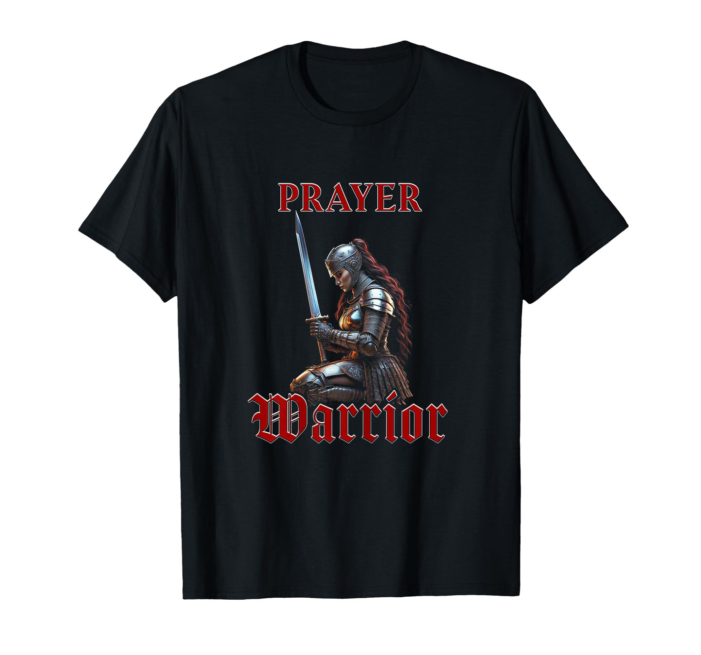 Prayer Warrior – Women's Christian Faith Knight Graphic T-Shirt