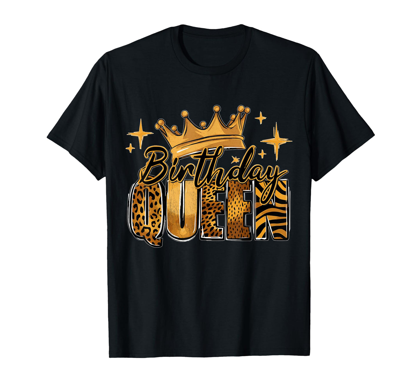 Birthday Queen Golden Crown American Afro Girls Women party T-Shirt