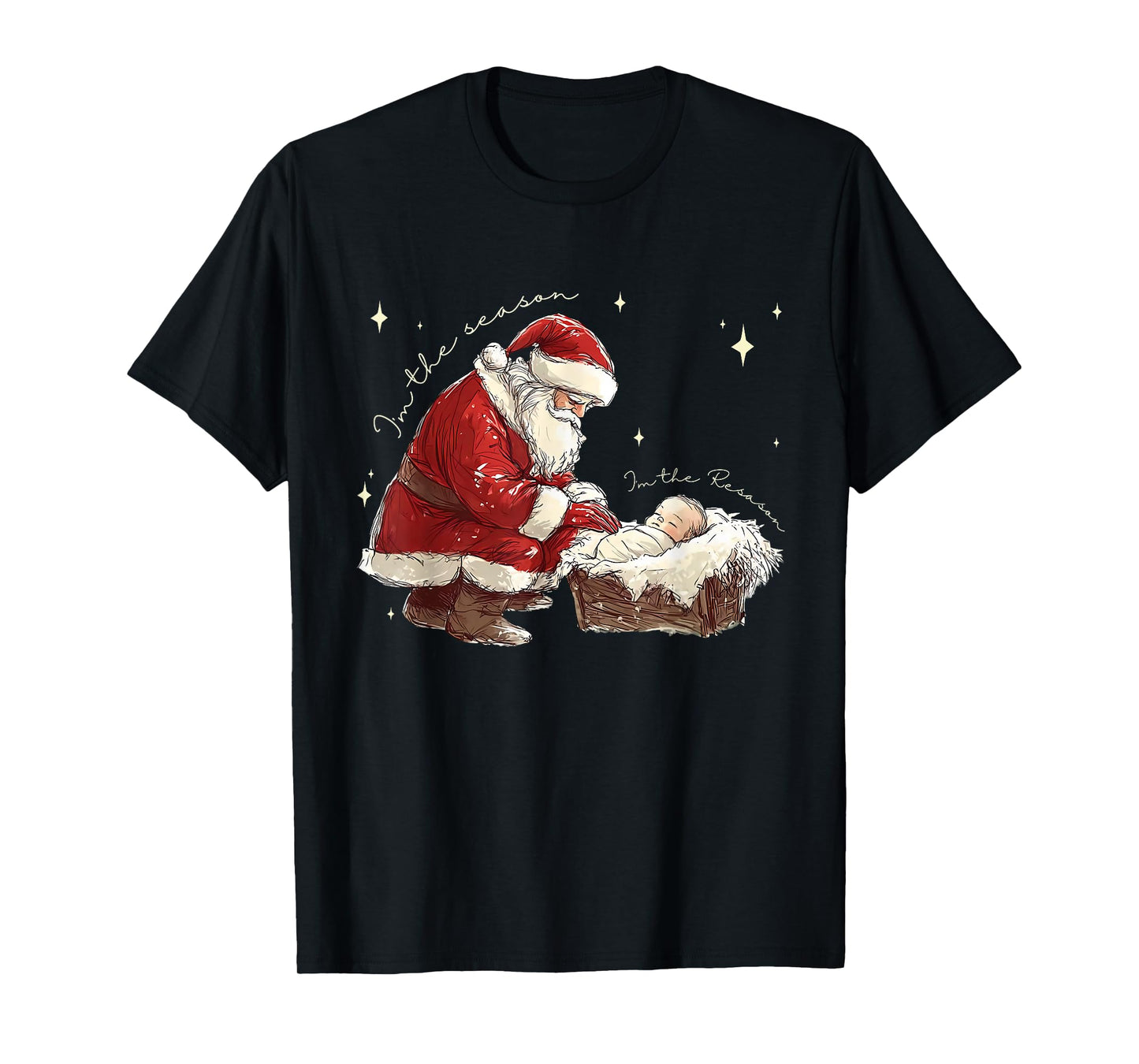 Retro I'm The Season Im The Reason Santa Religious Christmas T-Shirt