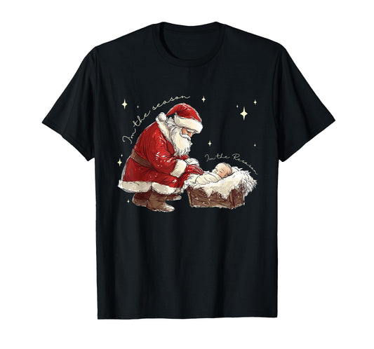 Retro I'm The Season Im The Reason Santa Religious Christmas T-Shirt