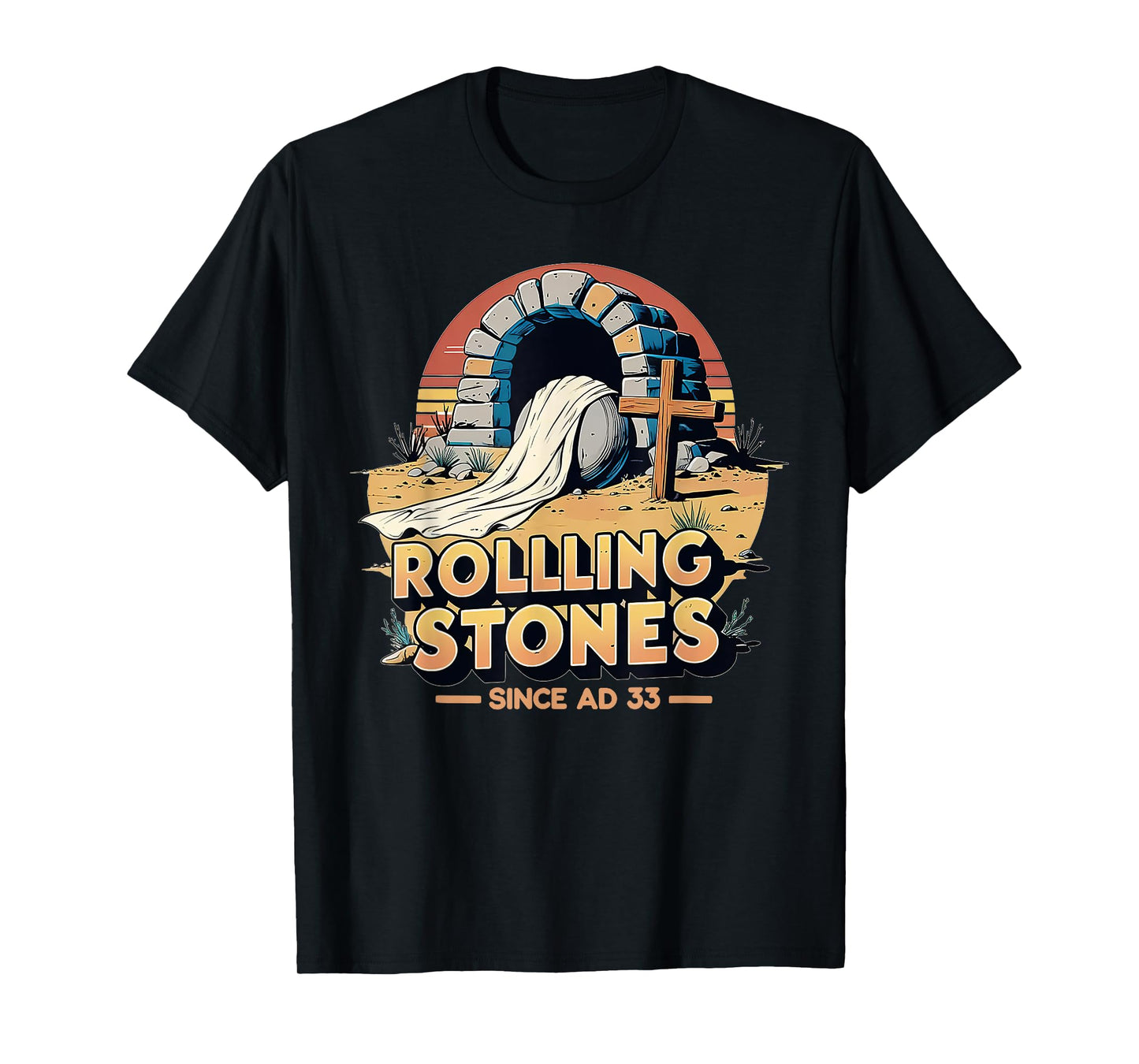 The Stone Was Rolled Away He Is Alive Retro Christian Easter T-Shirt