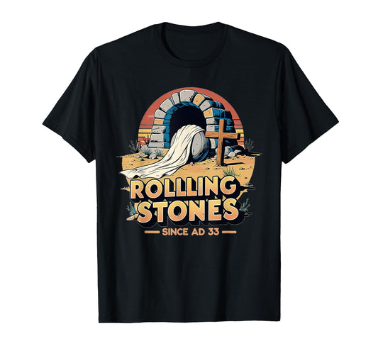 The Stone Was Rolled Away He Is Alive Retro Christian Easter T-Shirt