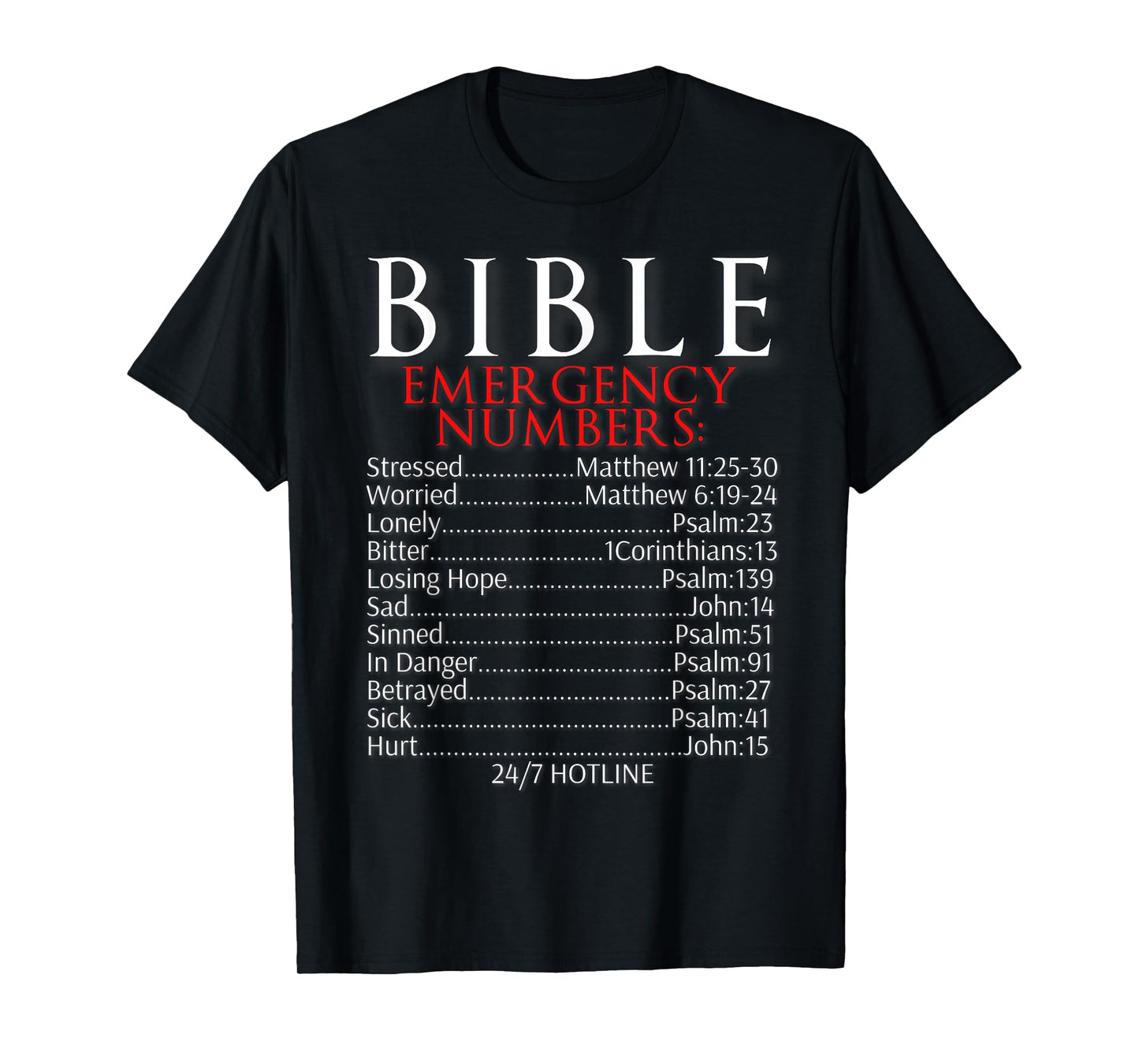 Bible Emergency Numbers Shirt Bible Hotline T-Shirt