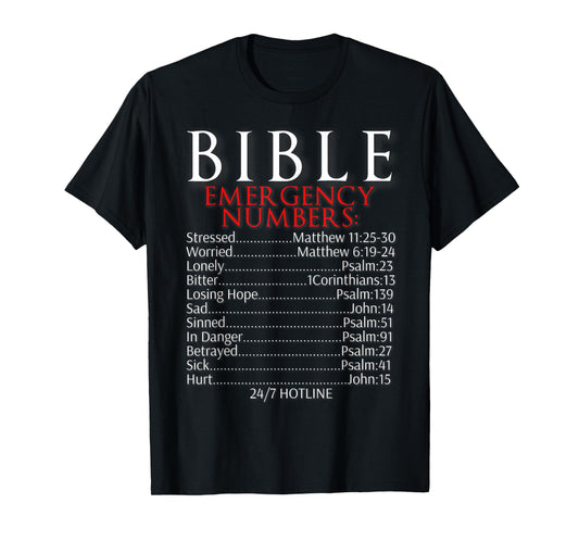 Bible Emergency Numbers Shirt Bible Hotline T-Shirt