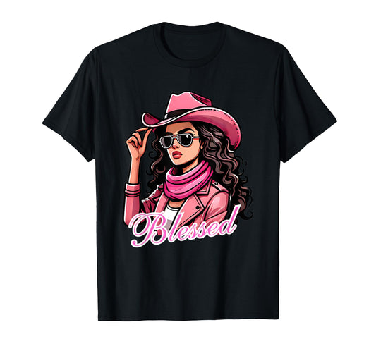 Blessed Black Cowgirl Western Swag African Christian Woman T-Shirt