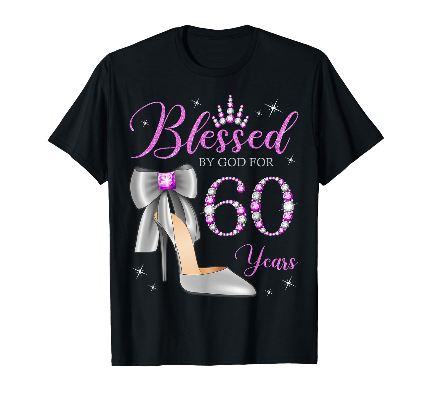 Blessed By God For 60 Years Old 60th Birthday Party Queen T-Shirt