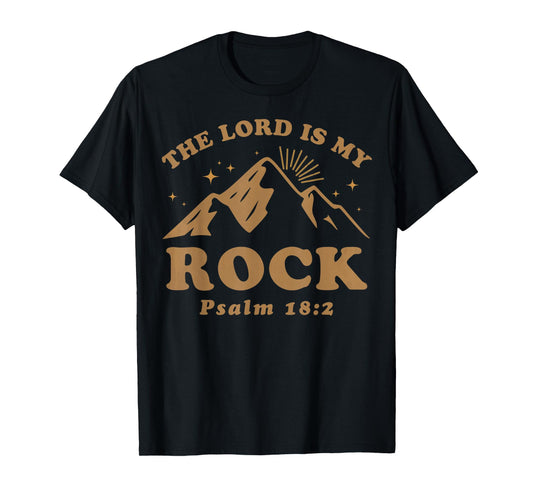 The Lord is My Rock Psalm 18 2 Bible Verse Mountain Retro T-Shirt