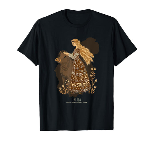 Freyja: Norse Goddess of Witchcraft, Love, and War T-Shirt