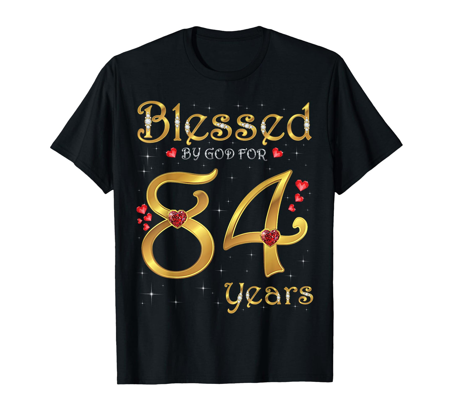 Blessed By God For 84 Years Old 84th Birthday Party Queen T-Shirt