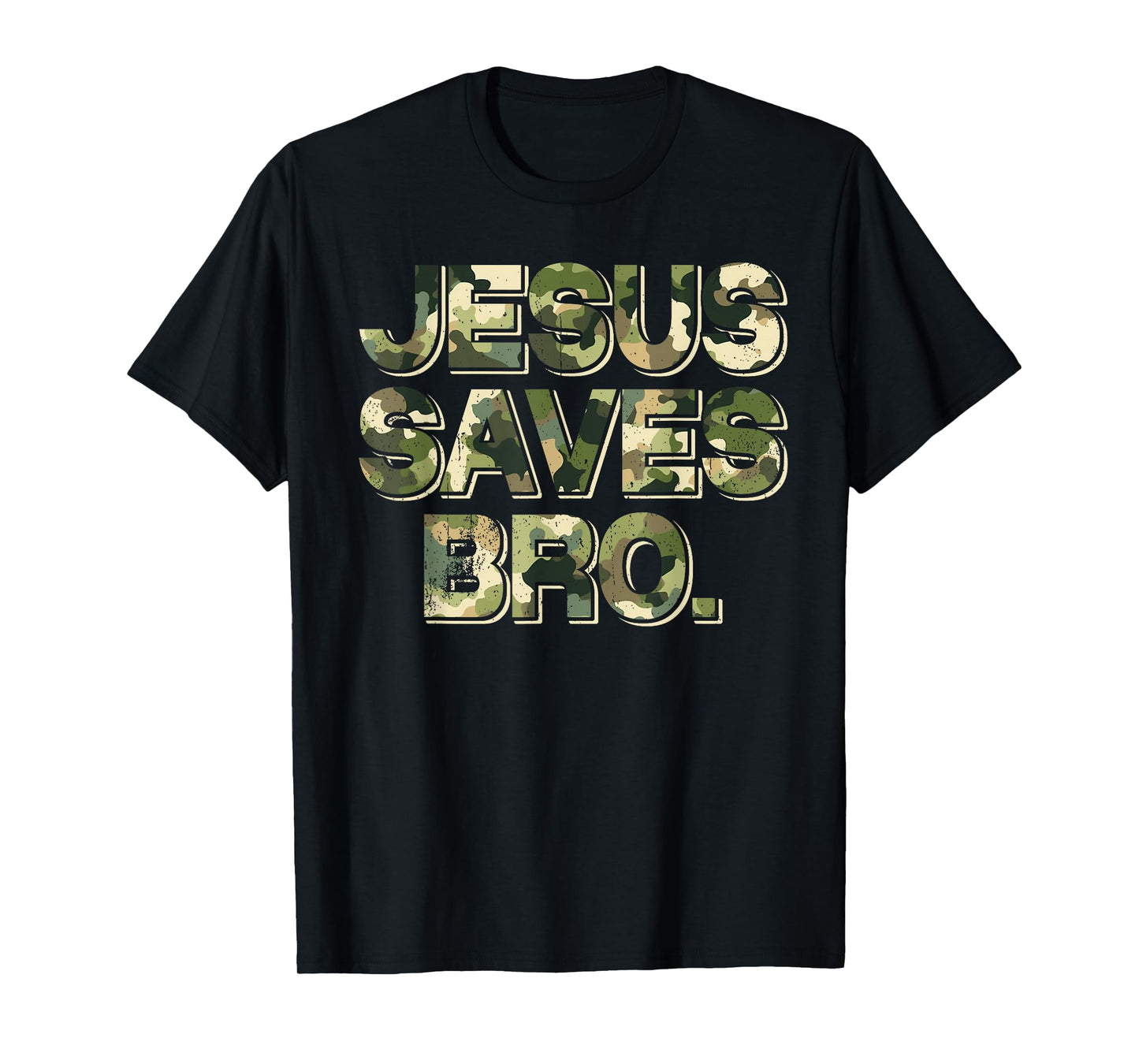 Vintage Camo Jesus Saves Bro T Shirt Christian Religion T-Shirt
