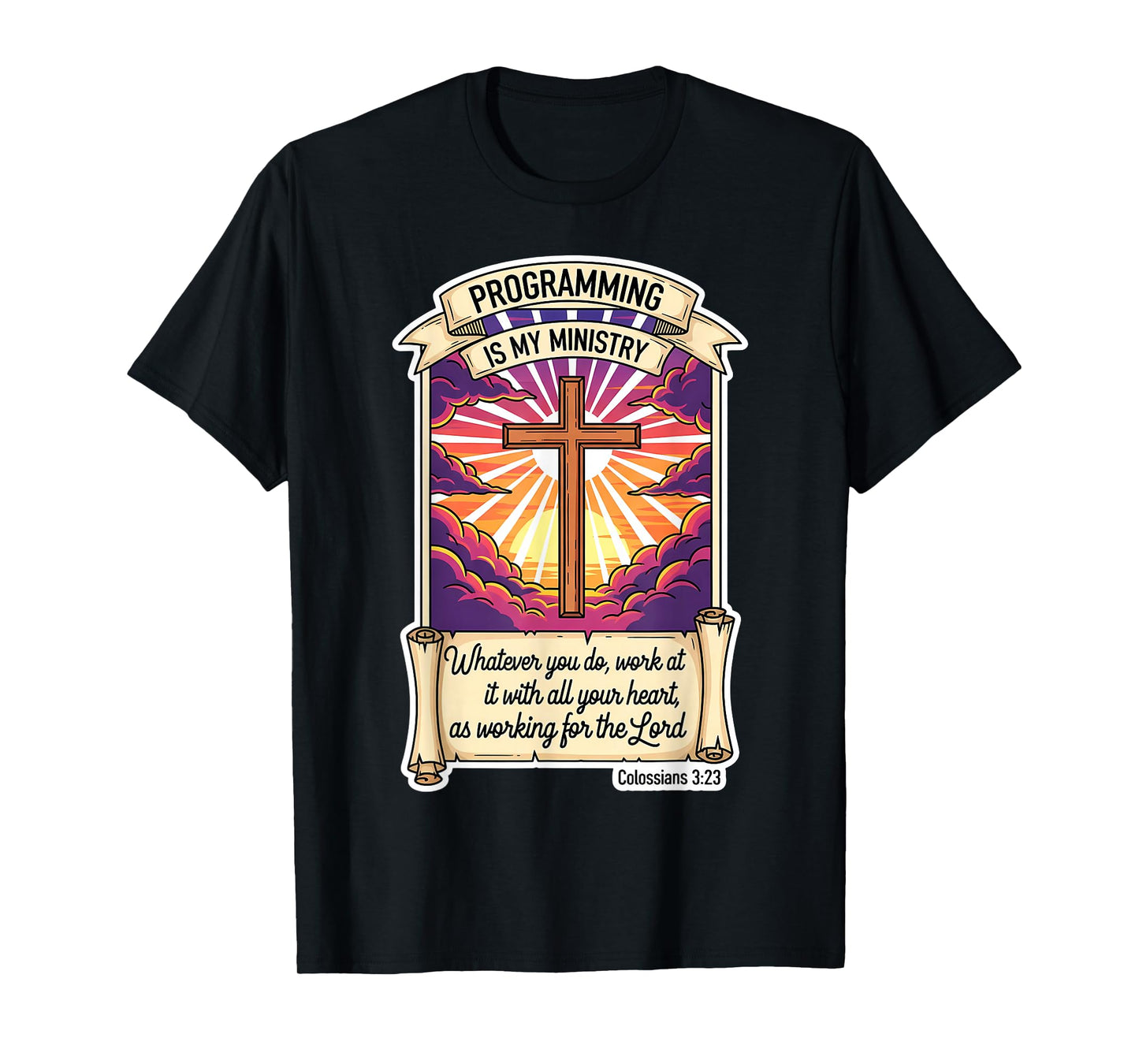 Christian Programmer Programming is My Ministry Coding Coder T-Shirt