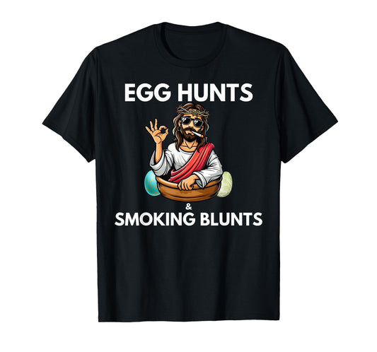 Easter 420 2025 Blunt Stoner Cannabis Weed Design Unisex-Adults T-Shirt Black Small Crew Neck Short Sleeve Modern Novelty Humor Gift T-Shirt