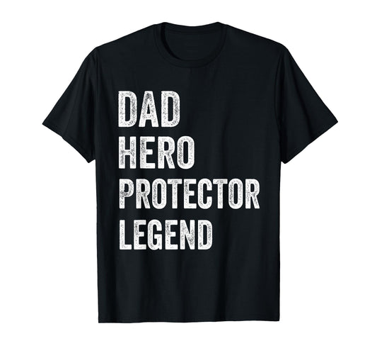 Dad Hero Protector Legend Vintage Distressed Dad T-Shirt