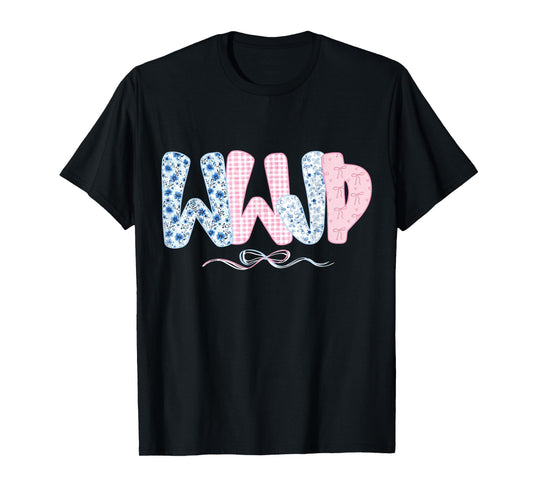 WWJD Coquette Bow Vintage Boho Floral Christian Jesus Women T-Shirt