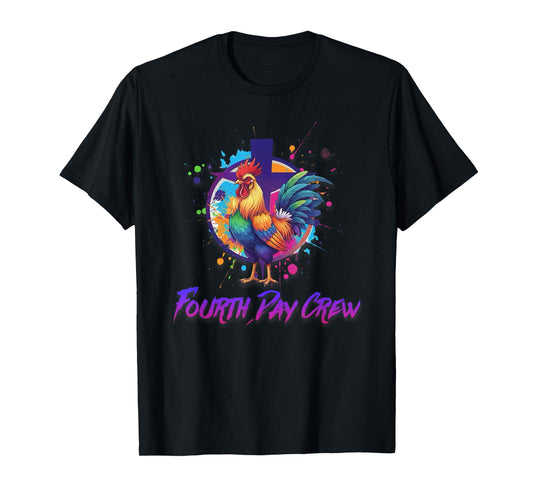 DeColores Cursillo Rainbow Rooster Catholic T-Shirt