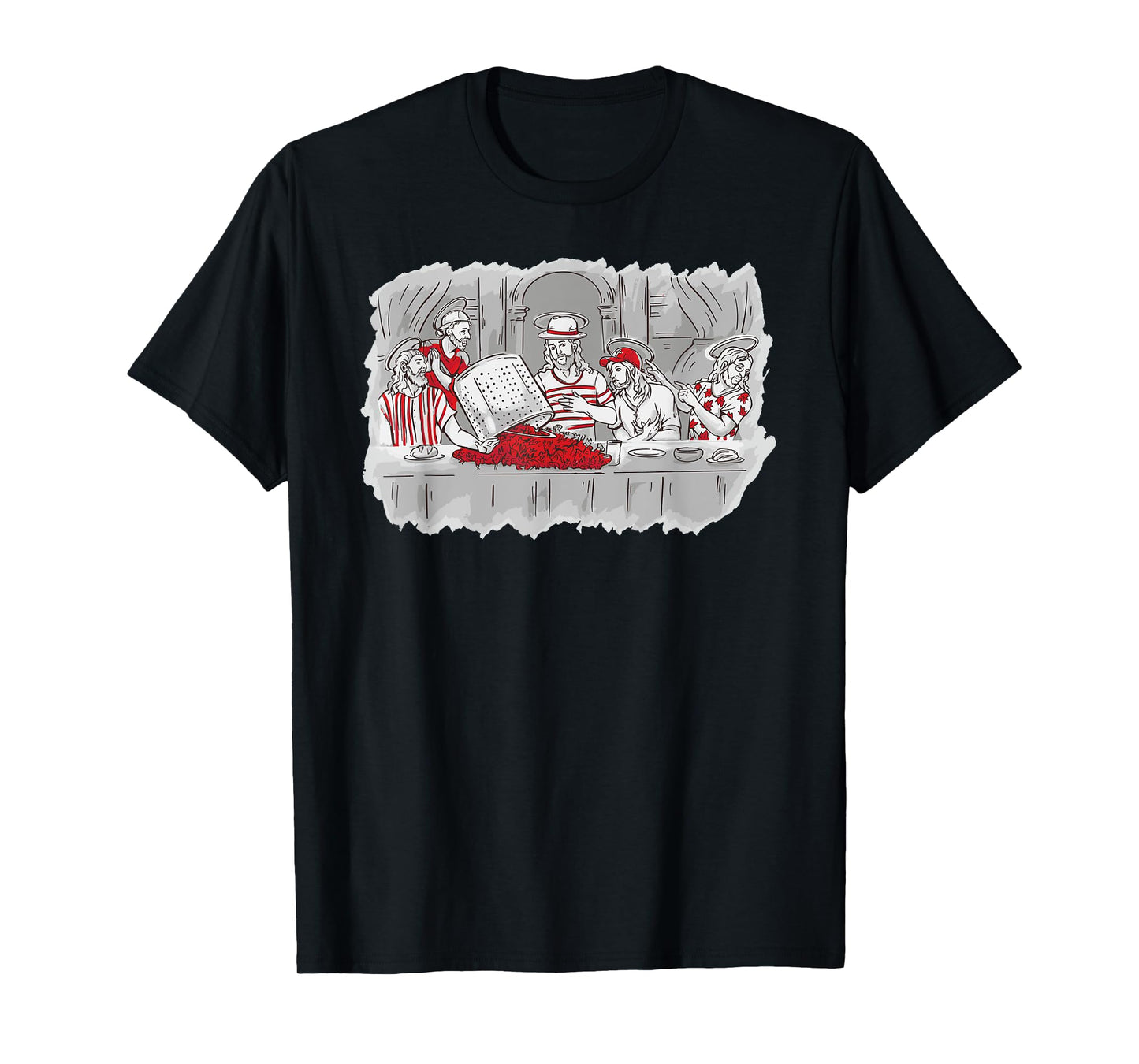Louisiana Last Supper Funny Crawfish Boil Jesus Cajun Joke T-Shirt