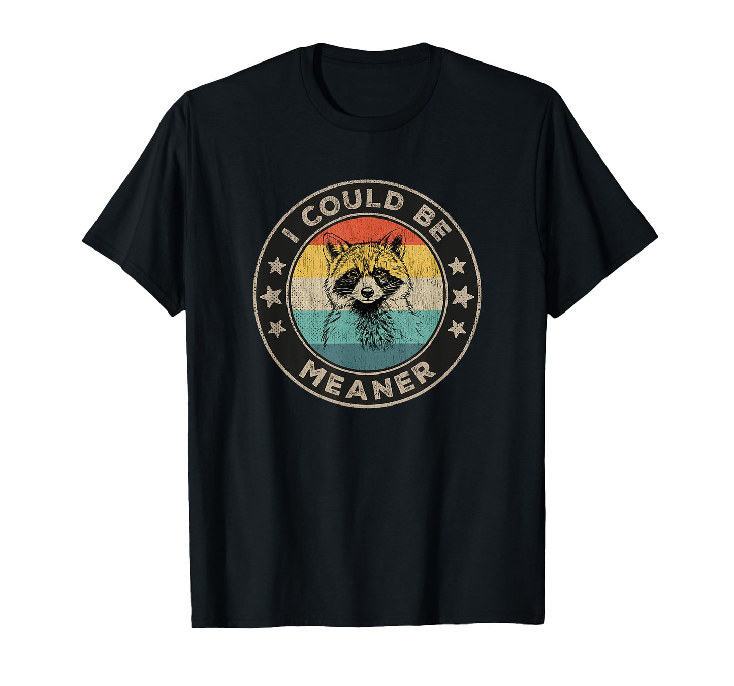 I Could Be Meaner Vintage Sarcastic Humor Funny Raccoon T-Shirt