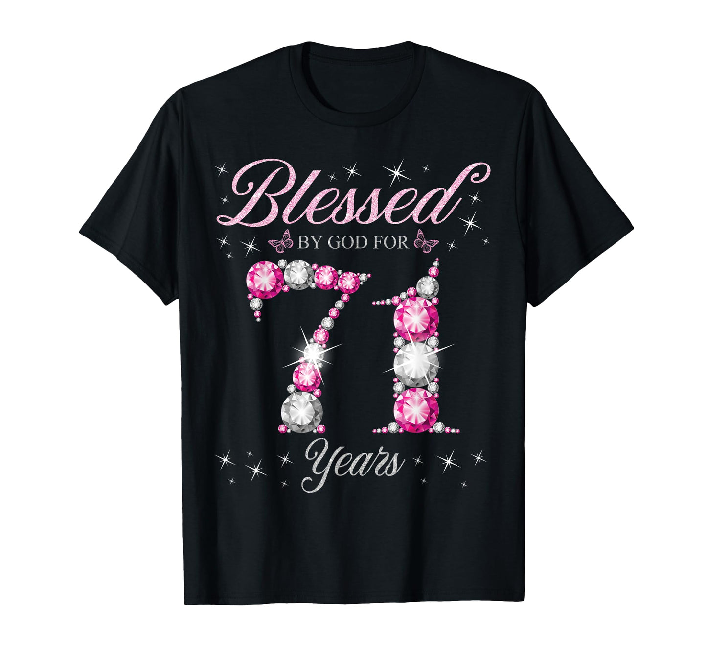 Blessed By God For 71 Years Old 71st Birthday Party T-Shirt