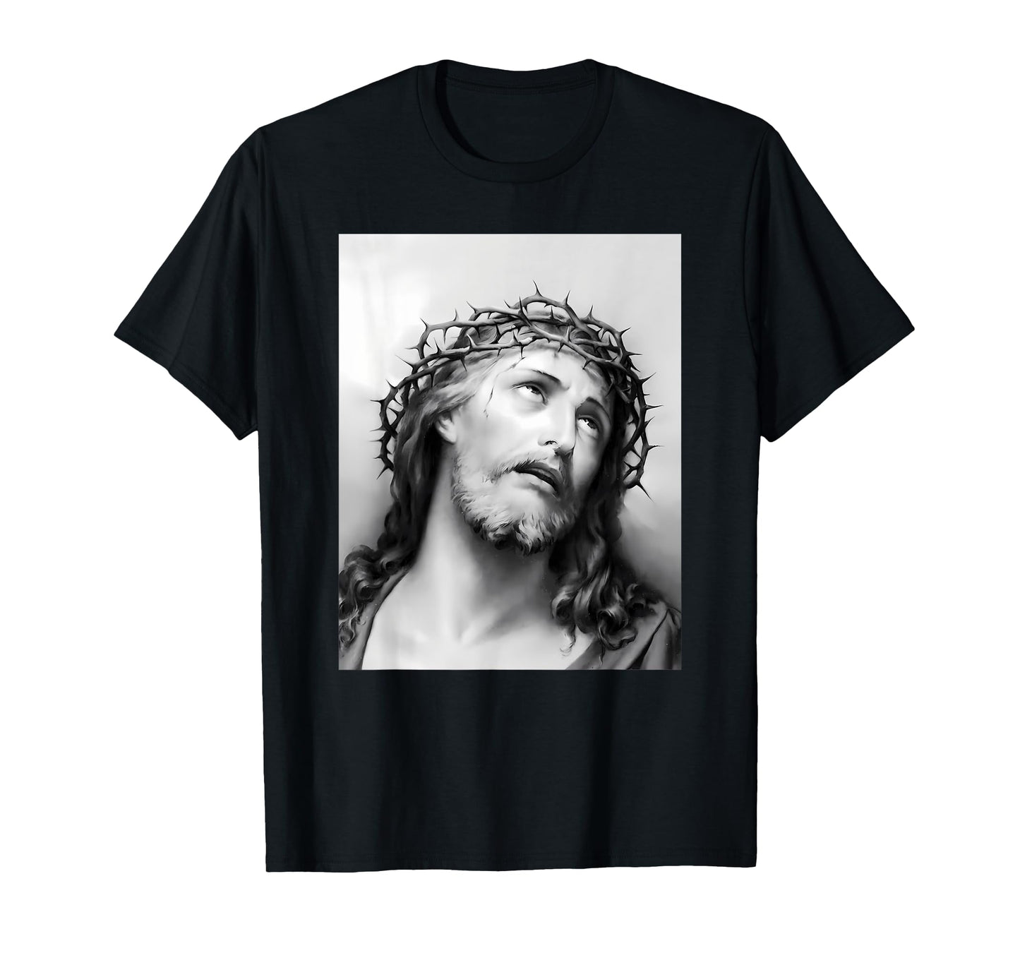 Vintage Face Of Jesus With Crown Rose Jesus Christ T-Shirt