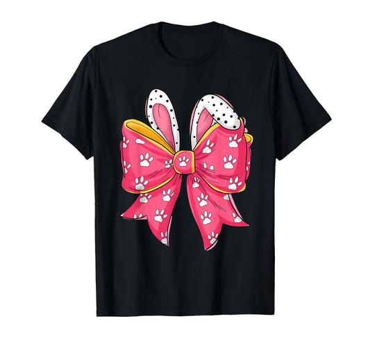 Easter Day Coquette Bow Cute Bunny Rabbit Girls Teens Kids T-Shirt