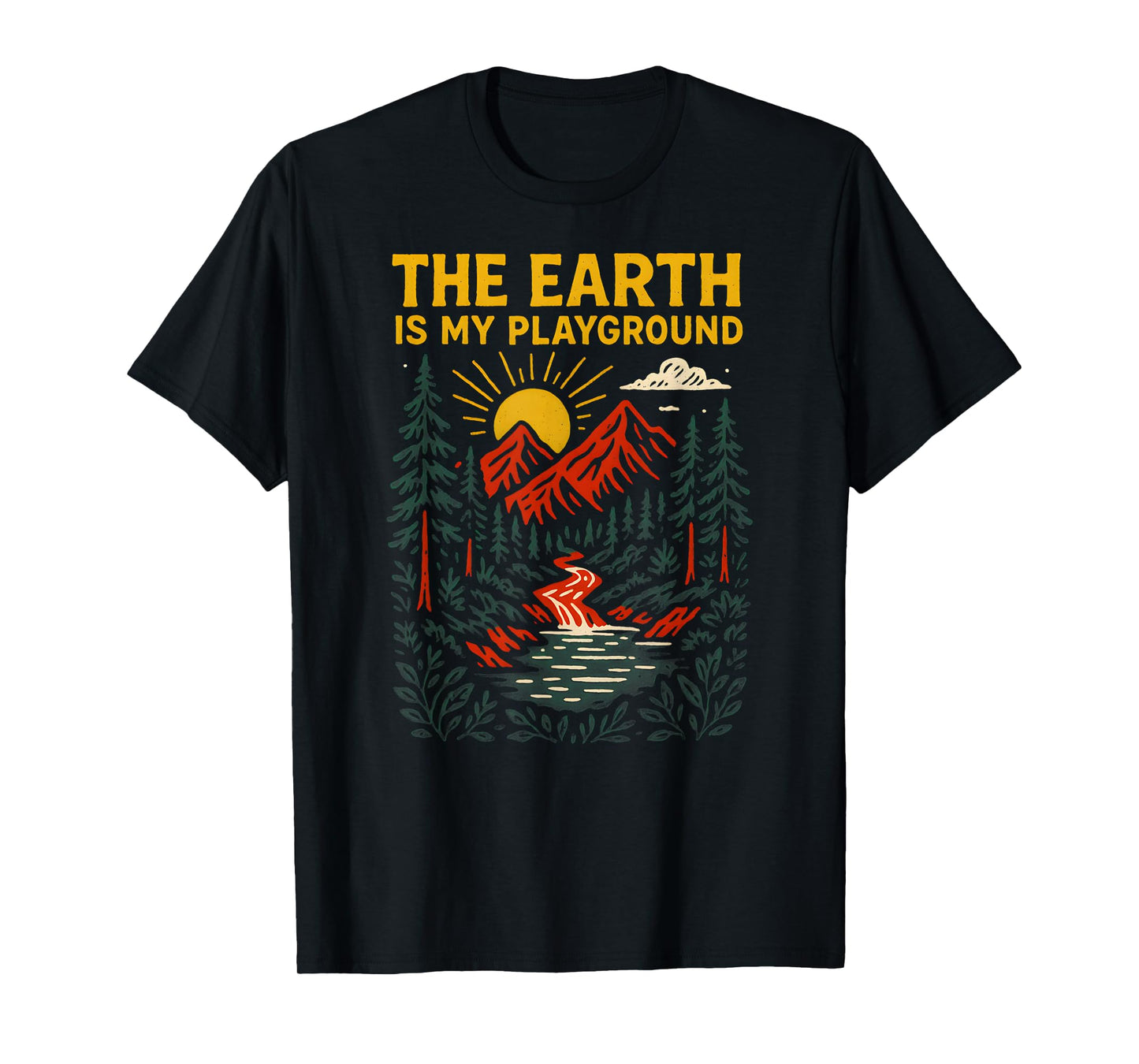 Outdoor Creation Earth is My Playground Vintage Mens Faith T-Shirt
