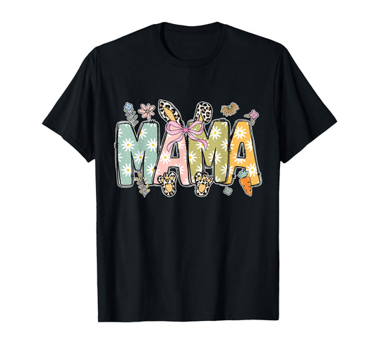 Easter Mama Bunny Coquette Bow Mama Easter Bunny Mom Women's T-Shirt