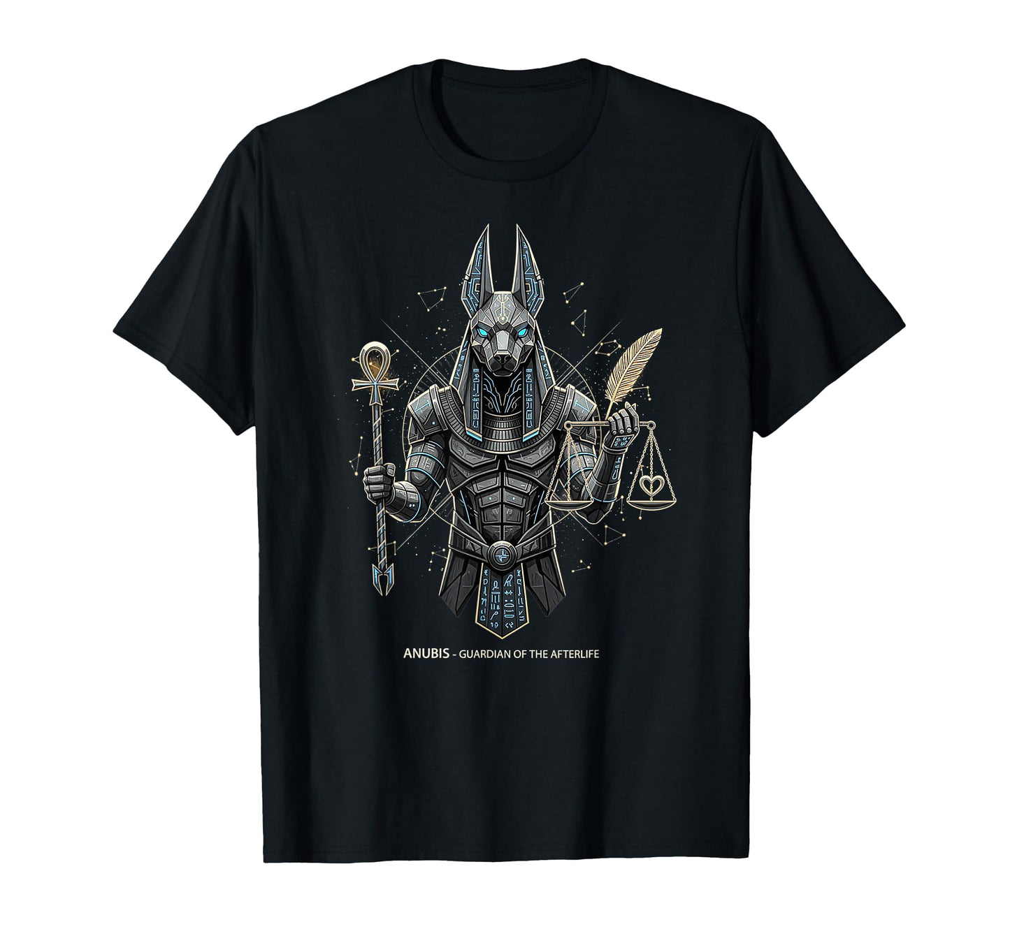 Anubis God King Pharaoh of Egypt Graphic Design Illustration T-Shirt
