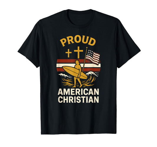 Patriotic Faith Proud American Christian Vintage Mens Faith T-Shirt