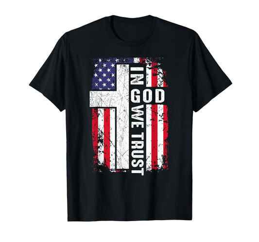 In God We Trust Christian 4th July Boy Toddler Men Patriotic T-Shirt