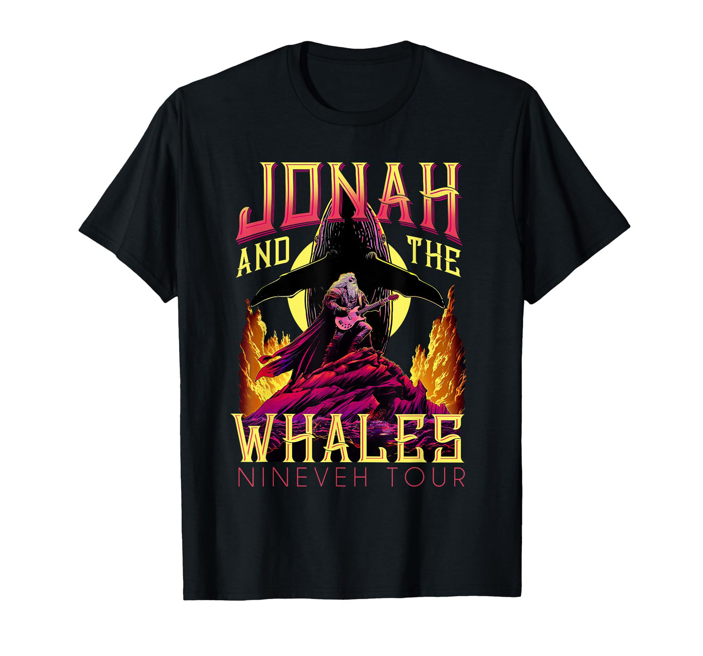 Christian Shirt for Men Jonah and Whales Funny Vintage Rock T-Shirt