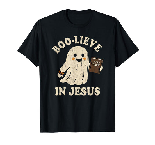 Boo-Lieve in Jesus, Christian Halloween T-Shirt