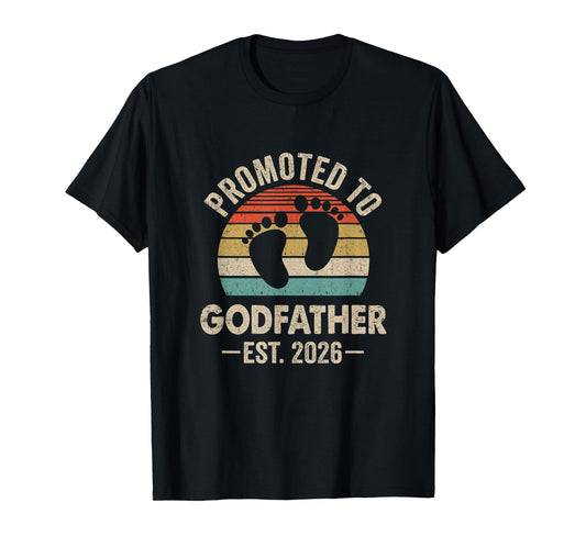 Promoted To Godfather Est 2026 Fathers Day Vintage T-Shirt