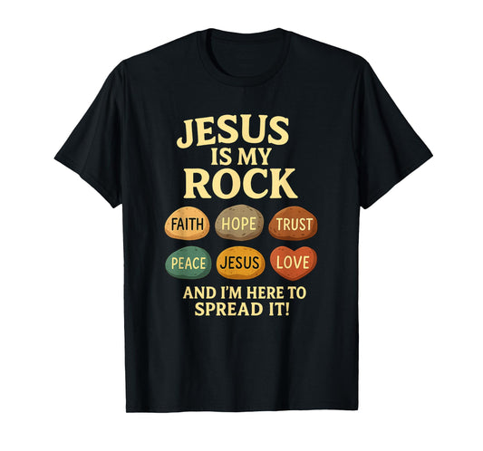 Jesus is My Rock Christian Faith Bible Verse Shirt T-Shirt