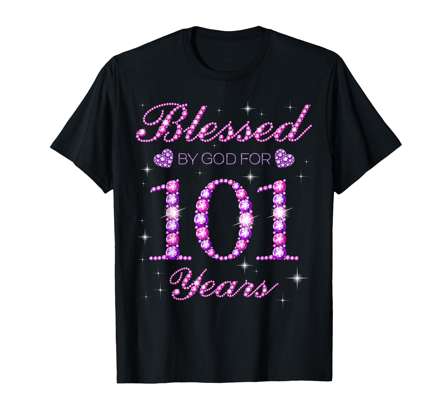 Blessed by God for 101 Years Old 101st Birthday Party T-Shirt